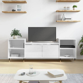 Szafka pod TV, wysoki połysk, biała, 160x35x55 cm vidaXL