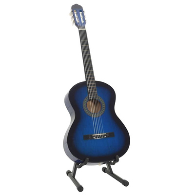 12-częściowy zestaw z gitarą klasyczną, niebieski, 4/4, 39"