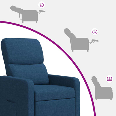 Fotel recliner niebieski Poliester