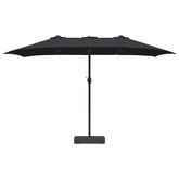 Parasolka ogrodowa Czarny 385 x 209 x 244 cm Poliester i Stal
