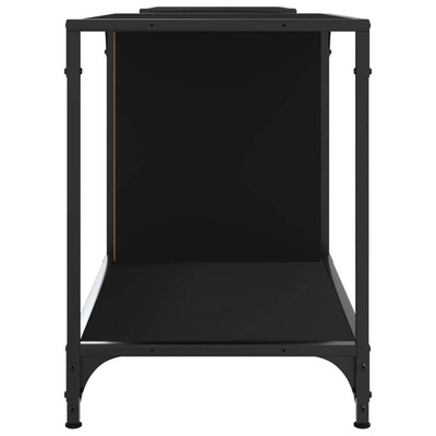 vidaXL Szafka pod TV, czarna, 203x37x50 cm, materiał drewnopochodny
