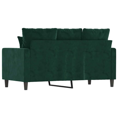 Sofa 2-osobowa, ciemnozielona, 120 cm, tapicerowana aksamitem