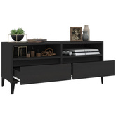 vidaXL Szafka pod TV, czarna, 100x34,5x44,5cm, materiał drewnopochodny