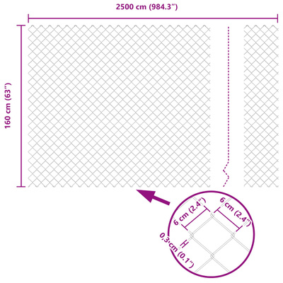 Ogrodzenie łańcuchowe 25 x 1,6 m Stal zielony