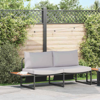 Sofa Ogrodowa z poduszką Jasnoszary 200,5 x 70 x 85,5 cm Stal