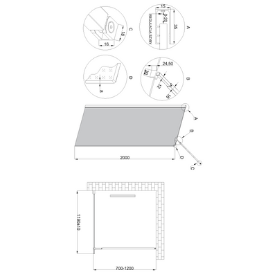 KABINA WALK-IN II INVENA TREND 120X200CM GRAFIT 8MM SHINY-GLASS CZARNY