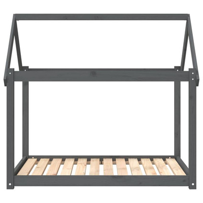 vidaXL Legowisko dla psa, szare, 111x80x100 cm, lite drewno sosnowe