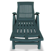 vidaXL Leżak z podnóżkiem, plastikowy, zielony