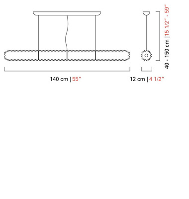 Barovier Toso Opera Style Linear Lampa 135cm ADANI AD144