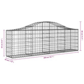 Kosze gabionowe, 2 szt, 200x30x60/80 cm, galwanizowane żelazo