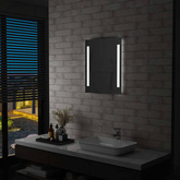 vidaXL Ścienne lustro łazienkowe z LED, 50 x 60 cm