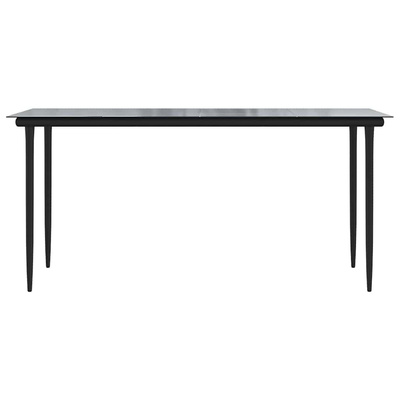 7-częściowy zestaw mebli ogrodowych, czarny, rattan PVC