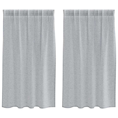 Firany Voile 2 pcs Ciemnoszary 140 x 140 cm Poliester