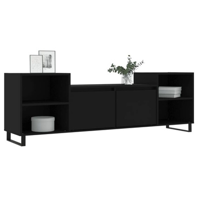 vidaXL Szafka pod TV, czarna, 160x35x55 cm, materiał drewnopochodny