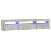 vidaXL Szafka pod TV z oświetleniem LED, szarość betonu, 195x35x40 cm