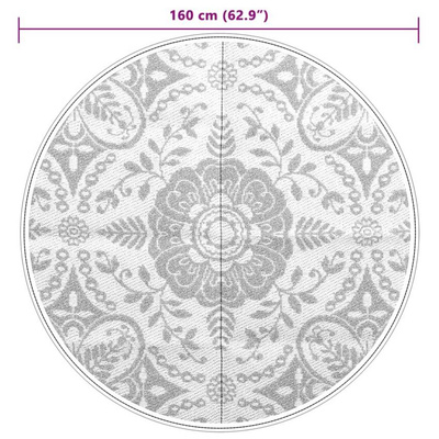 vidaXL Dywan na zewnątrz, jasnoszary, Ø160 cm, PP