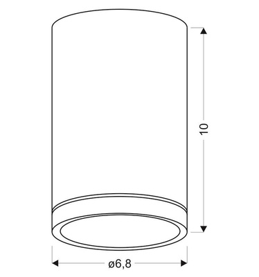 Lampa sufitowa tuba okrągła srebrna 10 cm 1xGU10 natynkowa