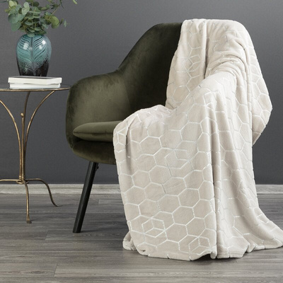 Koc Fla kremowy 150x200