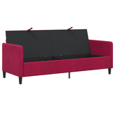 Sofa z miejscem do przechowywania Czerwone wino Poliester
