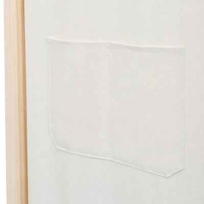 Parawan 4-panelowy, kremowy, 160x170x4 cm, tkanina