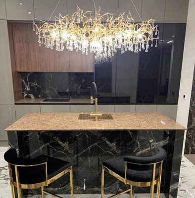 Żyrandol złoty lampa wisząca sufitowa glamour nowoczesna ICICLE RAINY RAIN 120CM GOLD