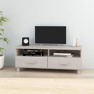 vidaXL Szafka pod TV HAMAR, biała, 106x40x40 cm, lite drewno sosnowe