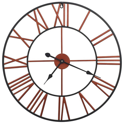 vidaXL Zegar ścienny, metal, 58 cm, czerwony