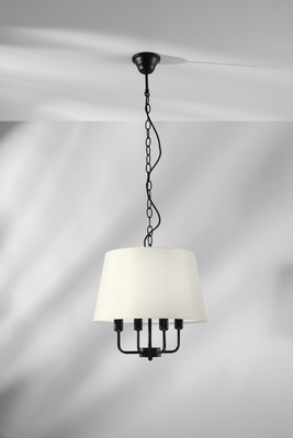 Lampa wisząca z abażurem Pasteri klasyczna 4-punktowa do salonu