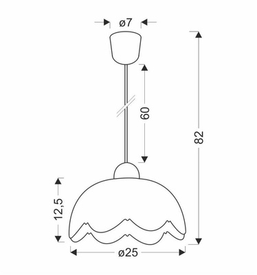 Bratek lampa wisząca 25 1x60w e27 klosz biały