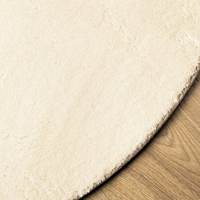 vidaXL Dywan HUARTE z krótkim włosiem, kremowy, Ø 160 cm