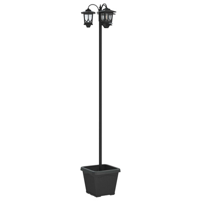 Lampion z 3 głowicami Czarny 32 x 32 x 188 cm Aluminium i ABS