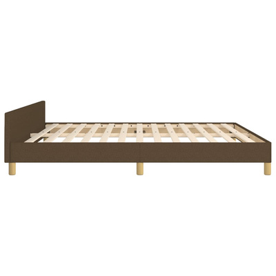 vidaXL Rama łóżka z zagłówkiem, ciemnobrązowa 180x200 cm obita tkaniną model standard
