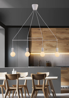 Lampa wisząca Alto metalowa 4-punktowa nad stół regulowana biała matowa