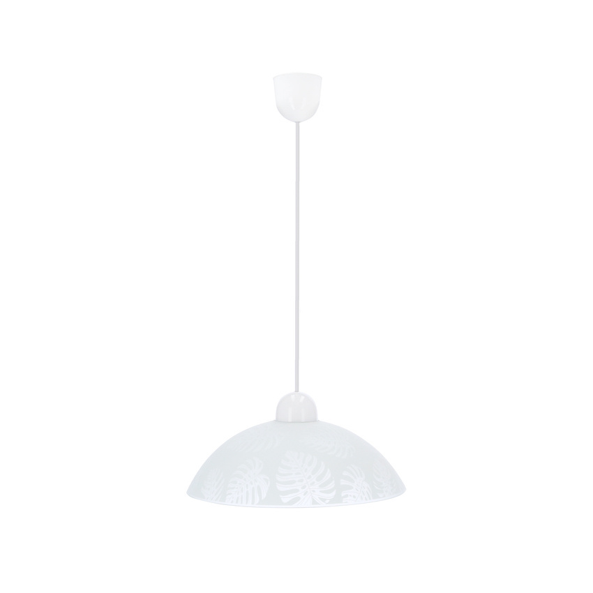 Alcara Lampa Wisząca 1X60W E27 Klosz Biały Z Wzorem