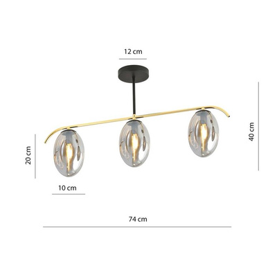 Lampa sufitowa FINES 3 BL GRAFIT