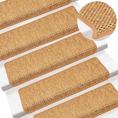 Samoprzylepne nakładki na schody, 15 szt., 65x21x4cm, sisal