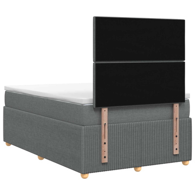 Łóżko z box spring LED z materacem ciemnoszary 120 x 190 cm
