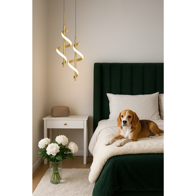 Lampa wisząca Abigali Spirali 20W spiralny złoty