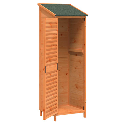 Shed ogrodowy brązowy 59 x 56 x 176 cm Drewno Świerkowe
