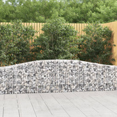Kosze gabionowe, 9 szt, 400x30x60/80 cm, galwanizowane żelazo
