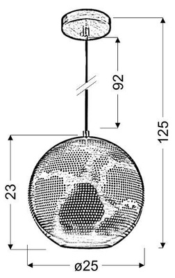 Lampa sufitowa wisząca 1X60W E27 brąz 31-43283