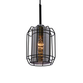 Jonera lampa wisząca czarny 1X40 E27 klosz dymiony 31-08428