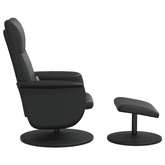 vidaXL Rozkładany fotel masujący z podnóżkiem, czarny, sztuczna skóra