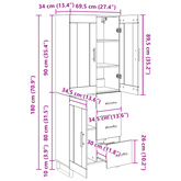 Highboard 2 szt. Stare drewno 69,5 x 34 x 180 cm
