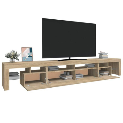 Szafka pod TV z oświetleniem LED, dąb sonoma, 260x36,5x40 cm vidaXL