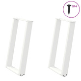 Nogi do stołu jadalnego w kształcie litery U 2 szt. Białe 50x(72-73) cm Stal