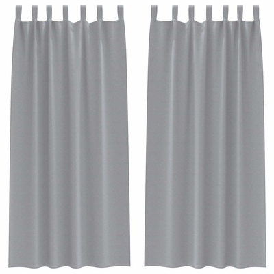 Firany blackout z kółkami 2 pcs Jasnoszary 260 x 140 cm