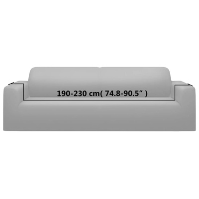 Elastyczny pokrowiec na sofę 3-osobową, szary, dżersejowy