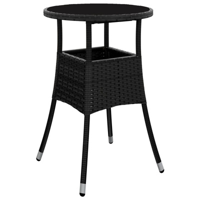 vidaXL 5-cz. zestaw mebli ogrodowych bistro z poduszkami, czarny w kolorze czarny