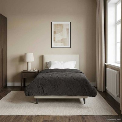 Zimowa Kołdra Antracyt 135 x 200 cm Mikrofibra i Fleece Teddy